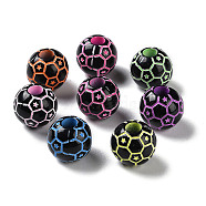 Spray Printed Opaque Acrylic Beads, Round, Mixed Color, 11.5x10.5mm, Hole: 3.5mm, about 1000pcs/500g(SACR-P031-29B)
