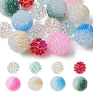 DIY Round Iridescent Transparent Resin & Frosted Acrylic Beads Jewelry Making Findings Kits, Mixed Color, 16~20x16~19mm, Hole: 2.8~3mm, 2pcs/style(DIY-YW0009-40)