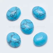 Synthetic Turquoise Cabochons, Oval, Dyed, 10x8x4mm(G-G759-Z11)