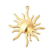 Ion Plating(IP) 304 Stainless Steel Pendants, Sun Charms, Real 18K Gold Plated, 45x37x3.5mm, Hole: 2mm(X-STAS-L268-026G)