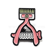 Barber Shop Alloy Enamel Pins Brooches, Pink, Razor, 31x25mm(JEWB-U008-04A)