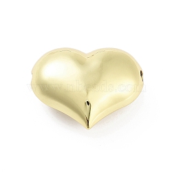 Rack Plating Brass Beads, Long-Lasting Plated, Lead Free & Cadmium Free, Heart, Real 18K Gold Plated, 35x43x19.5mm, Hole: 4.5mm(KK-H474-14G-02)