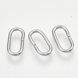 Non-Tarnish 304 Stainless Steel Linking Rings, Oval, Stainless Steel Color, 10x5x1mm, Hole: 8x3mm(STAS-S079-83B)