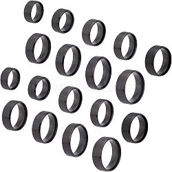 DICOSMETIC 18Pcs 9 Size 201 Stainless Steel Plain Band Ring for Men Women, Matte Gunmetal Color, Inner Diameter: US Size 4 1/2~14(15.2~23mm), 2Pcs/size(RJEW-DC0001-07A)