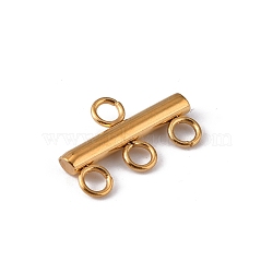 304 Stainless Steel Chandelier Component Links, 4 Loop Connector, Golden, 9x15x2.5mm, Hole: 2mm(STAS-WH0043-06B-G)