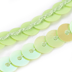 Plastic Paillette/Sequins Chain Rolls, Green Yellow, 6x0.8mm, about 5yards/card(PVC-WH0005-01C)