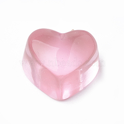 Transparent Resin Cabochons, Heart, Pink, 14x16x10mm(CRES-N016-37G)