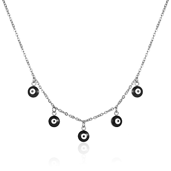 Stylish Stainless Steel Demon Eye Collarbone Necklace for Women's Daily Wear