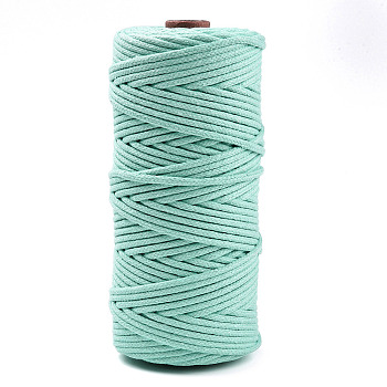 Cotton String Threads, Macrame Cord, Decorative String Threads, for DIY Crafts, Gift Wrapping and Jewelry Making, Pale Turquoise, 3mm, about 109.36 Yards(100m)/Roll.