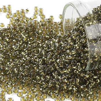 TOHO Round Seed Beads, Japanese Seed Beads, (758) Gold Lined Black Diamond, 11/0, 2.2mm, Hole: 0.8mm, about 5555pcs/50g