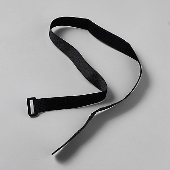 Reusable Fibre Cable Ties, with Self-Adhesive, for Earbud Headphones Phones Wire Wrap Management, Black, 830x32x5mm