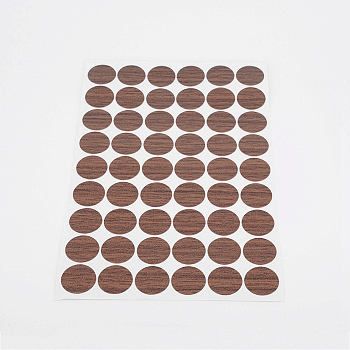 PVC Stickers, Screw Hole Covered Stickers, Round, Coconut Brown, 200x133x0.4mm, Stickers: 20mm, 54pcs/sheet