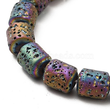 Electroplated Natural Lava Rock Beads Strands(G-G984-16)-4