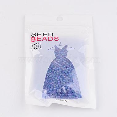 Round Trans. Colors Rainbow Glass Seed Beads(X-SEED-A007-3mm-166)-3