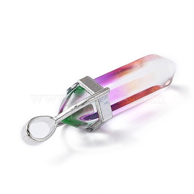 Faceted Bullet Glass Pointed Pendants(GLAA-CJC0001-16D)-2