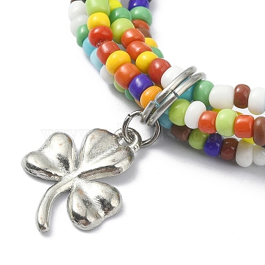 bracelets de chaîne multi-boucles en perles de rocaille de verre(BJEW-TA00339-03)-2
