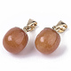 Top Golden Plated Natural White Jade Pendants(G-T131-03S)-2