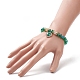 Glass Beaded Stretch Bracelet with Alloy Rhinestone Heart Charm for Women(BJEW-JB09142)-3