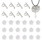 Brass Tube Bails, Loop Bails, with Plastic Ear Nuts, Tube, Silver, 8x13x6mm, Hole: 4mm(DIY-TA0014-37B-S)
