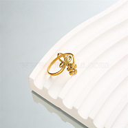 DIY fashionable stainless steel ring with non fading color, female niche high-end light luxury tagram style(PQ6554-7)