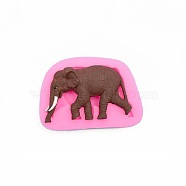 Elephant Design DIY Food Grade Silicone Molds, Fondant Molds, For DIY Cake Decoration, Chocolate, Candy, UV Resin & Epoxy Resin Jewelry Making, Random Single Color or Random Mixed Color, 53x76x12mm, Inner Size: 38x57mm(AJEW-L054-30)