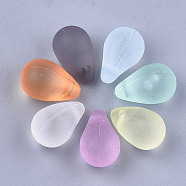 Transparent Acrylic Charms, Frosted, Teardrop, Mixed Color, 13x8x8.5mm, Hole: 1.5mm(X-TACR-T007-10)