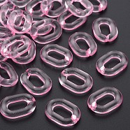 Transparent Acrylic Linking Rings, Quick Link Connectors, for Cable Chains Making, Oval, Pink, 24x18x5mm, Inner Diameter: 13x7mm, about 403pcs/500g(MACR-S373-19-B12)