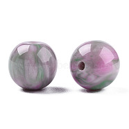 Resin Beads, Imitation Gemstone, Round, Violet, 12x11.5mm, Hole: 1.5~3mm(RESI-N034-01-M10)