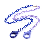 Personalized Two Tone ABS Plastic Cable Chain Necklaces, Eyeglasses Chains, Handbag Chains, with Iron Linking Rings and Plastic Lobster Claw Clasps, Lilac & Blue, 26.77~27.95 inch(68~71cm)(NJEW-JN02825-06)