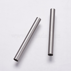 304 Stainless Steel Tube Beads, Stainless Steel Color, 30x3mm, Hole: 2.5mm(X-STAS-P161-02-30mm)