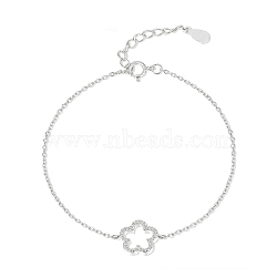 925 Silver Micro Pave Zircon Flower Bracelets(AC1585-2)