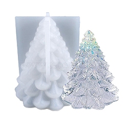 DIY Christmas Tree Display Silicone Molds, Resin Casting Molds, for UV Resin, Epoxy Resin Craft Making, White, 95x86mm(DIY-P075-A03)