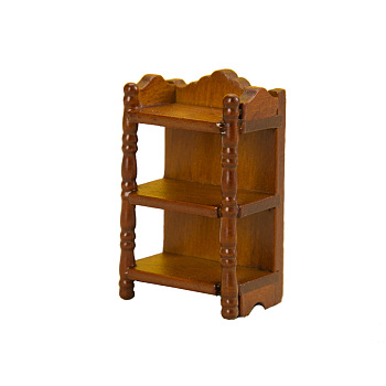 Mini Wood Storage Rack Model, Micro Landscape Dollhouse Decoration Accessories, Sienna, 34x55x24mm