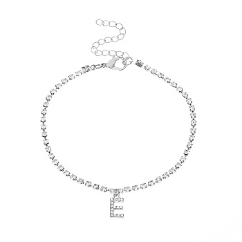 Fashionable and Creative Rhinestone Anklet Bracelets, English Letter E Hip-hop Creative Beach Anklet for Women