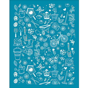 Silk Screen Printing Stencil, for Painting on Wood, DIY Decoration T-Shirt Fabric, Spring Theme Pattern, 100x127mm