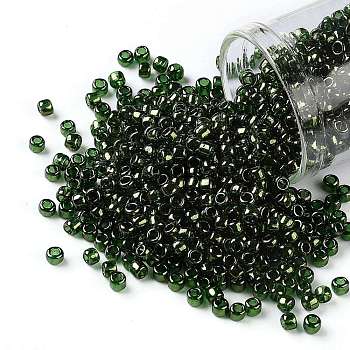 TOHO Round Seed Beads, Japanese Seed Beads, (333) Gold Luster Fern, 8/0, 3mm, Hole: 1mm, about 10000pcs/pound