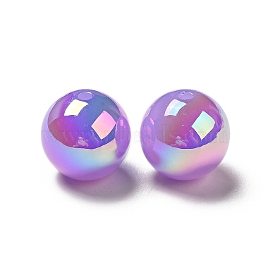 UV Plating Opaque Rainbow Iridescent Acrylic Beads(SACR-A001-03I)-3