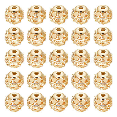 Real 18K Gold Plated Round Alloy Beads