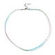 Bling Glass Round Beaded Necklace for Women(NJEW-PH01490-03)-1