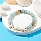 bracelets en perles de tortue turquoise synthétique teints et d'étoiles de mer(BJEW-JB10062-02)-2