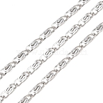 304 Stainless Steel Lumachina Chains, Unwelded, with Spool, Stainless Steel Color, 6x2x1mm(CHS-P028-02P)