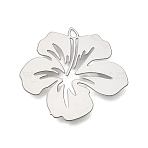 201 Stainless Steel Pendants, Flower Charms, Etched Metal Embellishments, Stainless Steel Color, 19.5x21x0.3mm, Hole: 0.9mm(STAS-G396-10P)