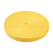 Cotton Twill Tape Ribbons, Herringbone Ribbons, for Sewing Craft, Yellow, 3/4 inch(20mm), 45m/roll(OCOR-TAC0009-09B)