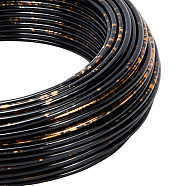 Round Aluminum Wire, for Jewelry Making, Black, 12 Gauge, 2mm, about 75.45 Feet(23m)/roll(AW-BC0005-2mm-02)