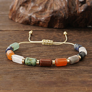 Natural Mixed Gemstone Braided Bead Bracelets for Women Men, Inner Diameter: 11 inch(28cm)(RS4923)