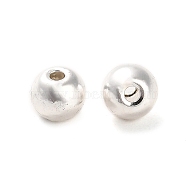 Alloy Beads, Long-Lasting Plated, Round, Silver, 6x5mm, Hole: 1.5mm(PALLOY-A006-01D-S)