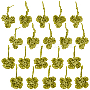 20Pcs 2 Style Shamrock & Clover Shape Polyester Knitted Costume Ornament Accessories, for Saint Patrick's Day, Yellow Green, 50~65x33~42x2~4mm, 10pcs/style(DIY-BC0006-64)