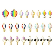 24Pcs 8 Styles Alloy Enamel Pendants, Hot Air Balloon, Mixed Color, 17.5~24.5x9.5~16.5x1.3~5.5mm, Hole: 1.2~2mm(ENAM-FS0001-74)