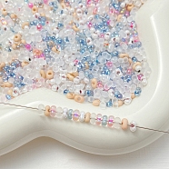 Transparent Glass Seed Beads, Peanut, Mixed Color, 4x2.5x2mm, Hole: 0.7mm(FIND-U017-18H)