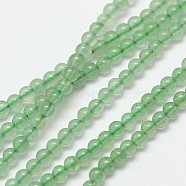 Natural Gemstone Aventurine Round Beads Strands, Green Aventurine, 3mm, Hole: 0.8mm, about 126pcs/strand, 16 inch(G-A130-3mm-H01)